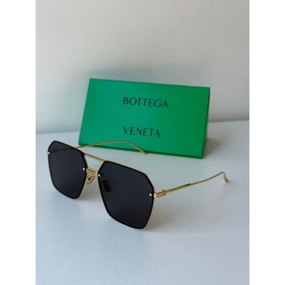 Bottega Veneta BV1045S Gold Black Aviator Sunglasses main image 4